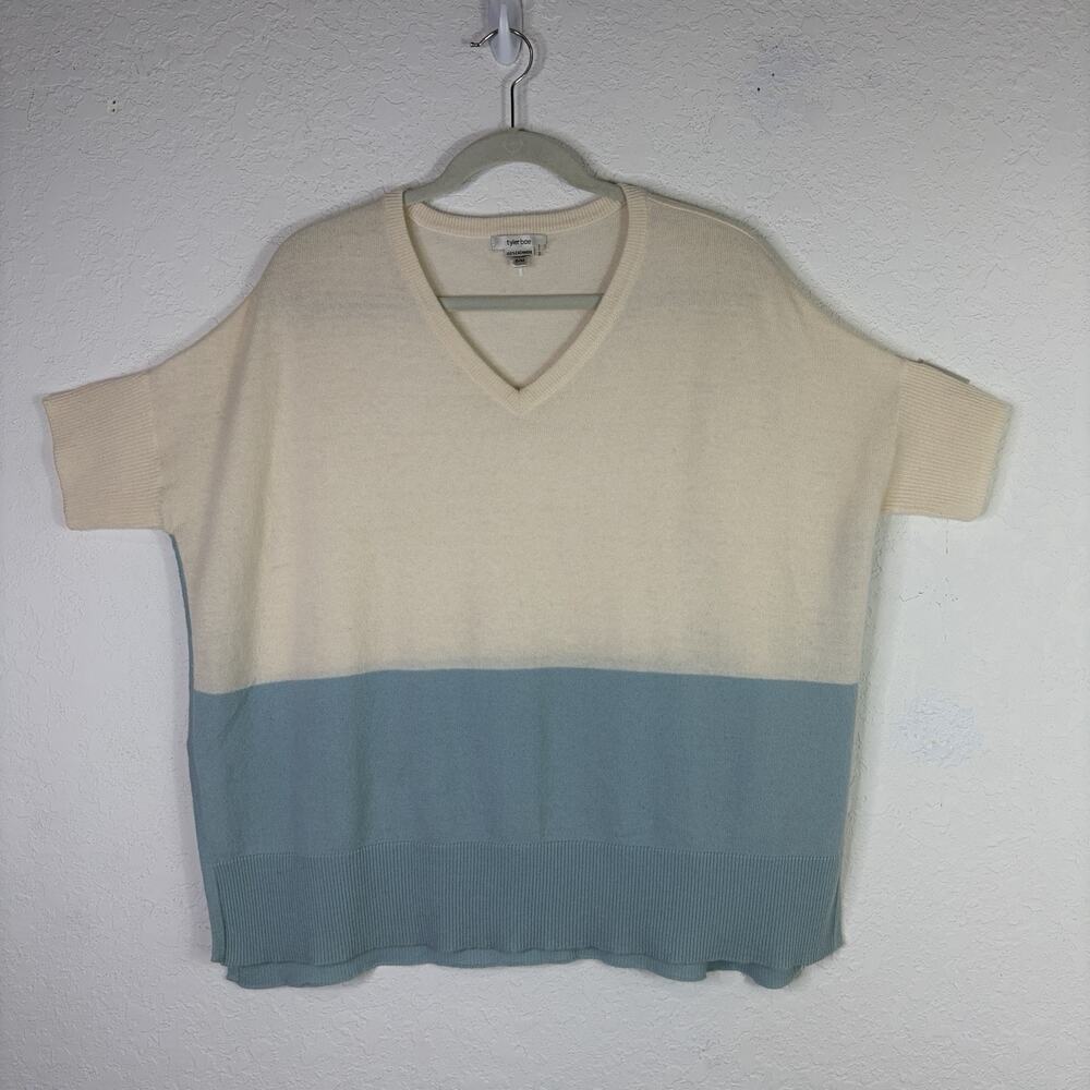 Tyler Boe 100% Cashmere Color Block Top Size S/M spring, fall, soft, casual